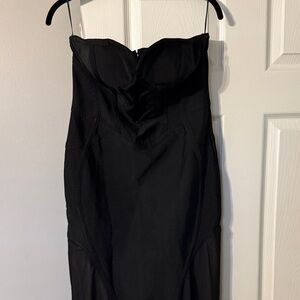 Black Strapless Bodycon Dress - Women's Elegant Evening Dress